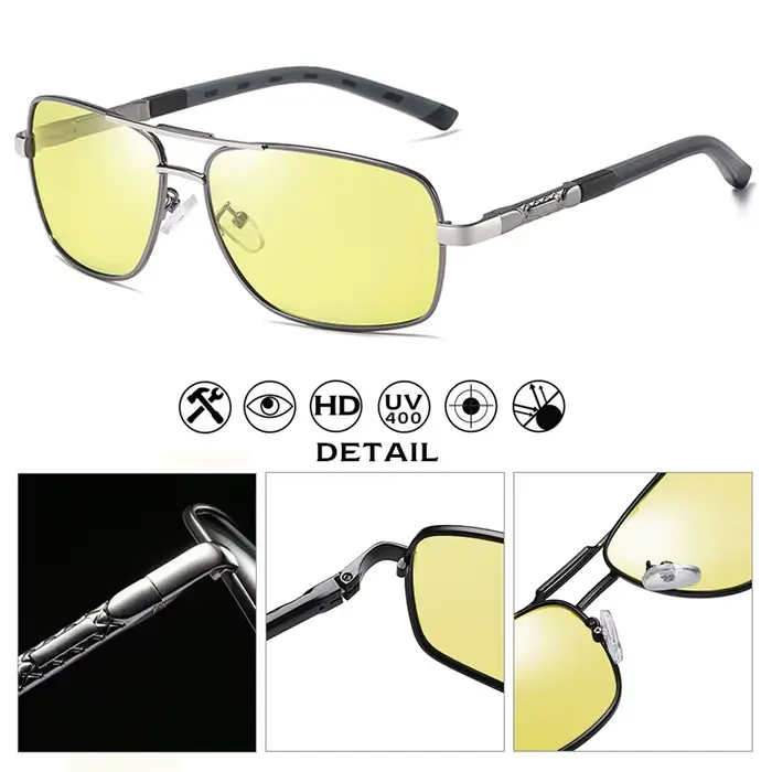 LIvissed MO-Lunettes de soleil polarisées photochromiques carrées, pour homme et femme, pour la cond