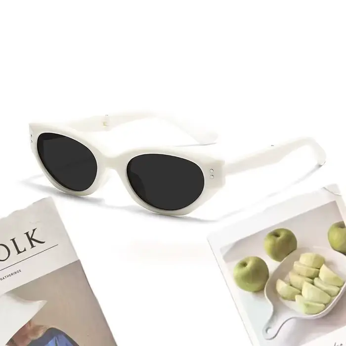 Lunettes ovales minimalistes œil de chat pour femmes, lunettes de soleil pliantes d'extérieur, ombra