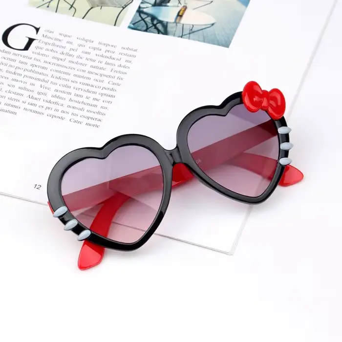 Lunettes de soleil en forme de cœur pour enfants, adorables, pour garçons et filles, UA400