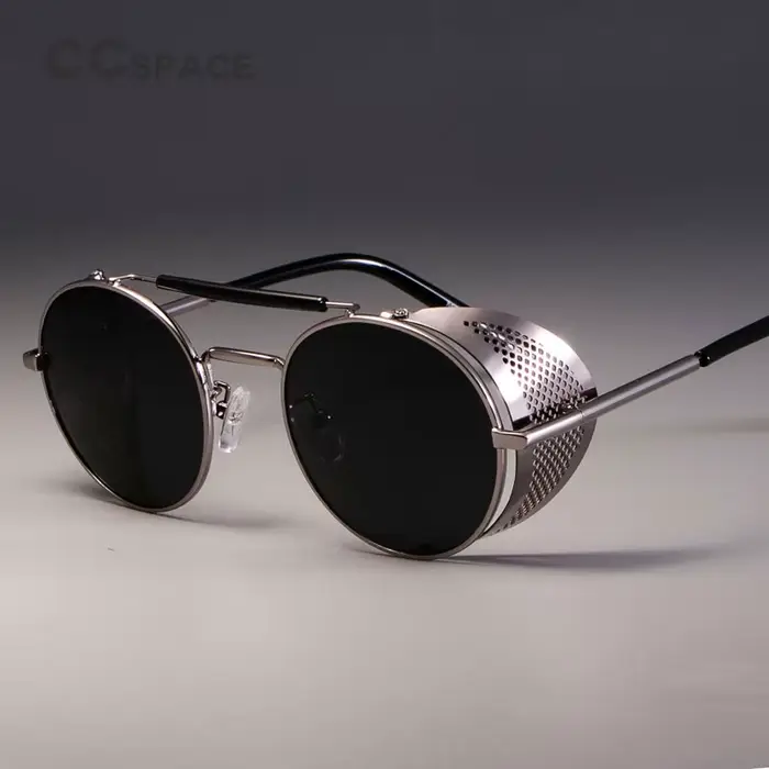 Zml14 rétro rond métal lunettes De soleil Steampunk hommes femmes marque
