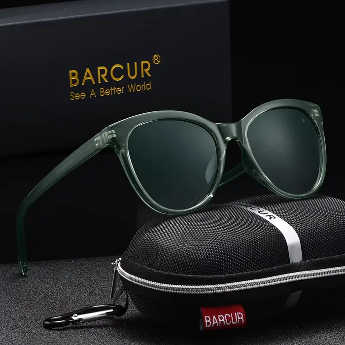 BARCUR-Lunettes de soleil polarisées œil de chat pour femme, monture PC, simple, confortable, ultra 