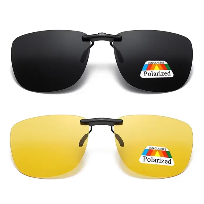 Lunettes de soleil carrées à clipser pour femmes et hommes