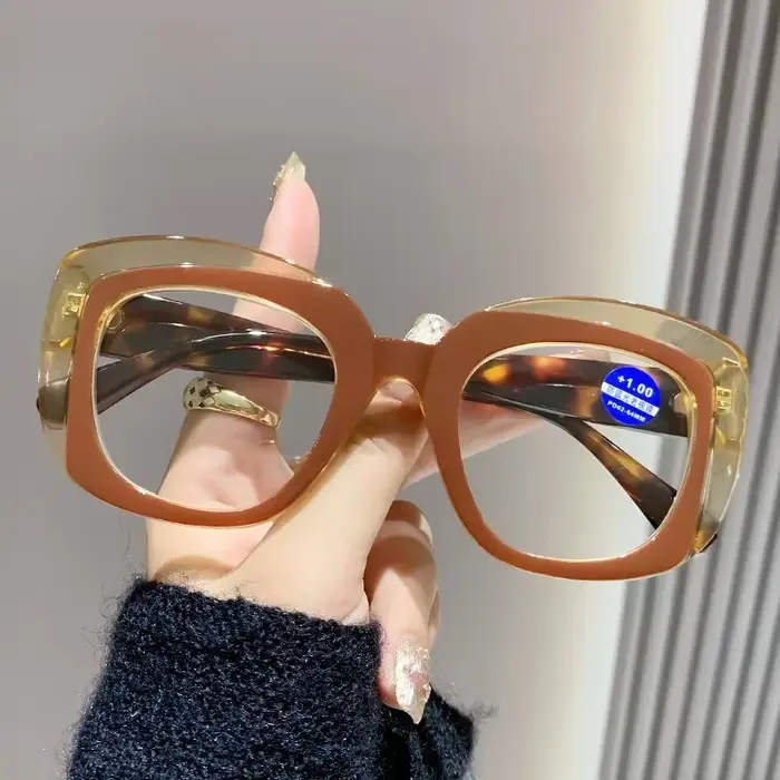 Lunettes de lecture à monture surdimensionnée pour femmes, mode neutre, nouvelle lentille rétro HD, 