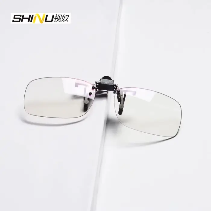 SHINU Clip sur lunettes Anti lumière bleue polarisé Clip lunettes de soleil Orange Bluelight lentill