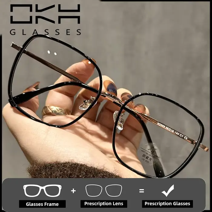 OKH mode grand cadre carré myopie lunettes pour hommes et femmes Anti-bleu Prescription
