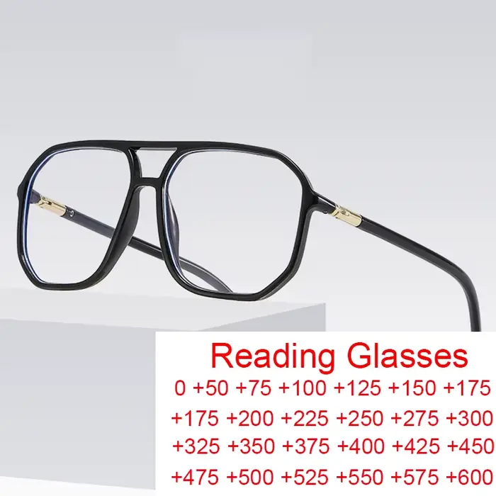 Ins mode polygone grand cadre Anti lumière bleue lunettes femmes hommes simplicité Double pont