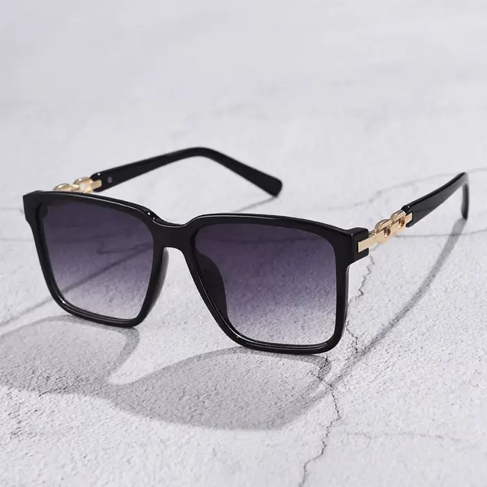 Mode femmes grand cadre carré lunettes de soleil Multi couleur lunettes de soleil dégradé lentille A
