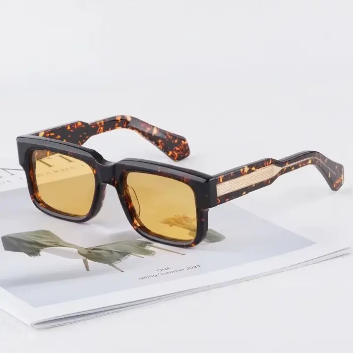 JMM Hemmings – lunettes de soleil classiques carrées en acétate pour hommes