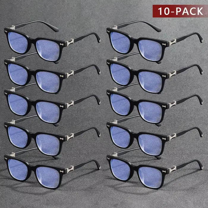 CRIXALIS 10 pièces Anti lumière bleue lunettes pour femmes hommes carré décontracté neutre pour Hall