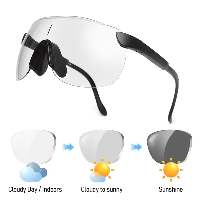 Lunettes de soleil photochromiques pour le cyclisme, lunettes de sport d'extérieur pour hommes, lune