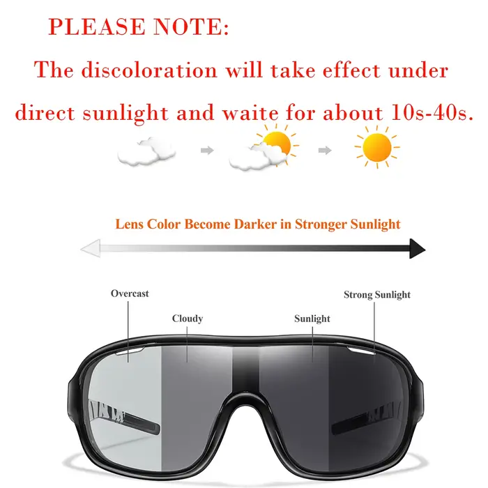 Lunettes de soleil photochromiques pour hommes et femmes