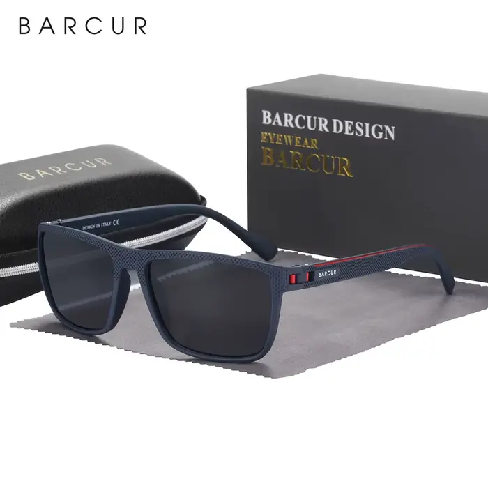 BARCUR Design-Lunettes de soleil polarisées TR90 pour homme et femme
