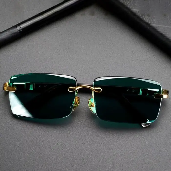 Lunettes de soleil rétro sans cadre pour hommes