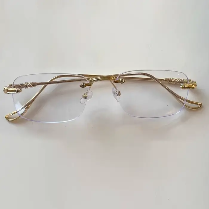 Lunettes rectangulaires sans bords pour hommes et femmes, nuances Vintage de marque, lentilles océan