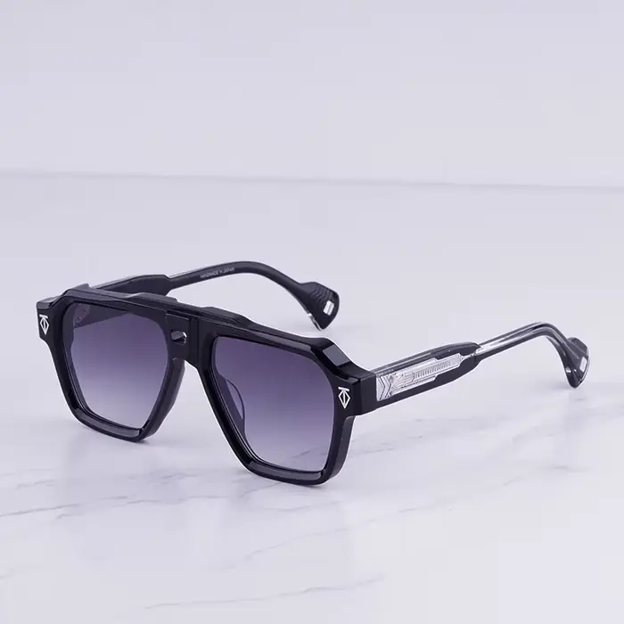 Lunettes de soleil pilote SKYLINE High Street noires et argentées pour homme, modèle 2026, tendance,