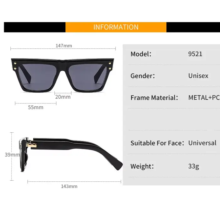 Lunettes de vue carrées surdimensionnées tendance