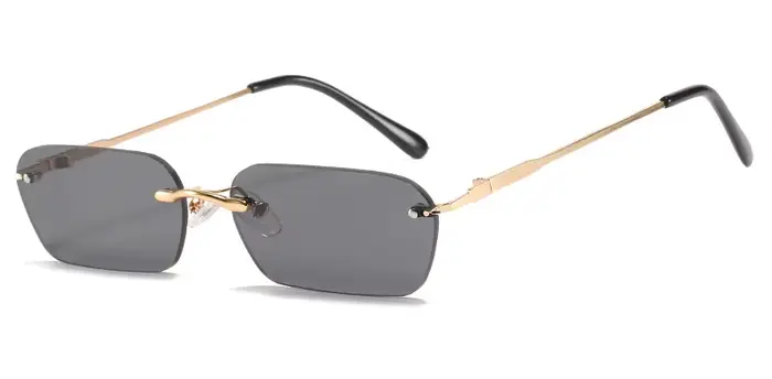 Petites lunettes de soleil Vintage sans bords pour femmes, verres rectangulaires transparents, Desig