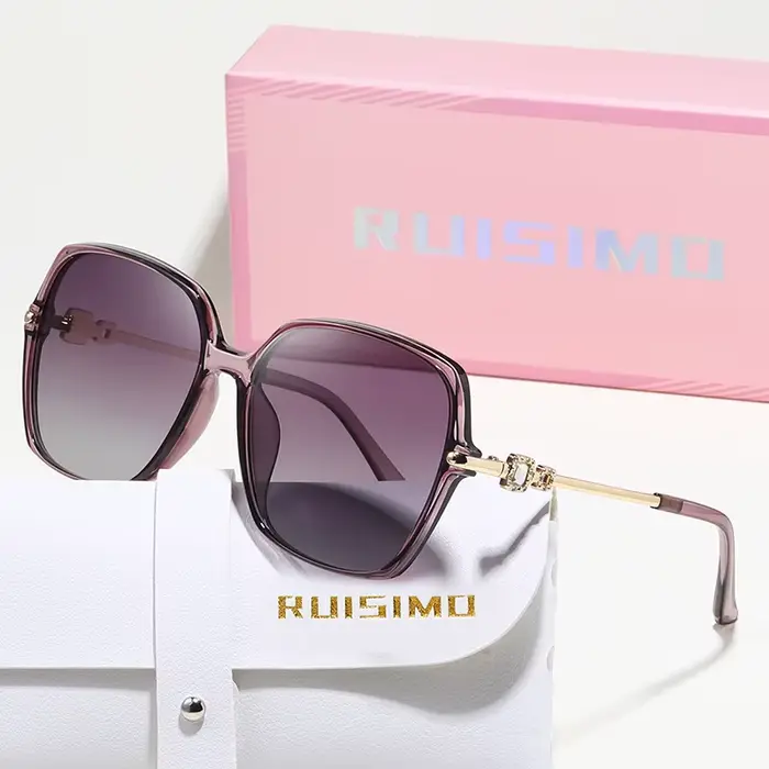 RUISIMO polarisé tendance métal carré lunettes de soleil femmes hommes Simple marque de luxe