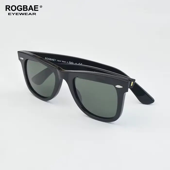 ROGBAE lunettes de soleil inclinables hommes classiques lentille en verre