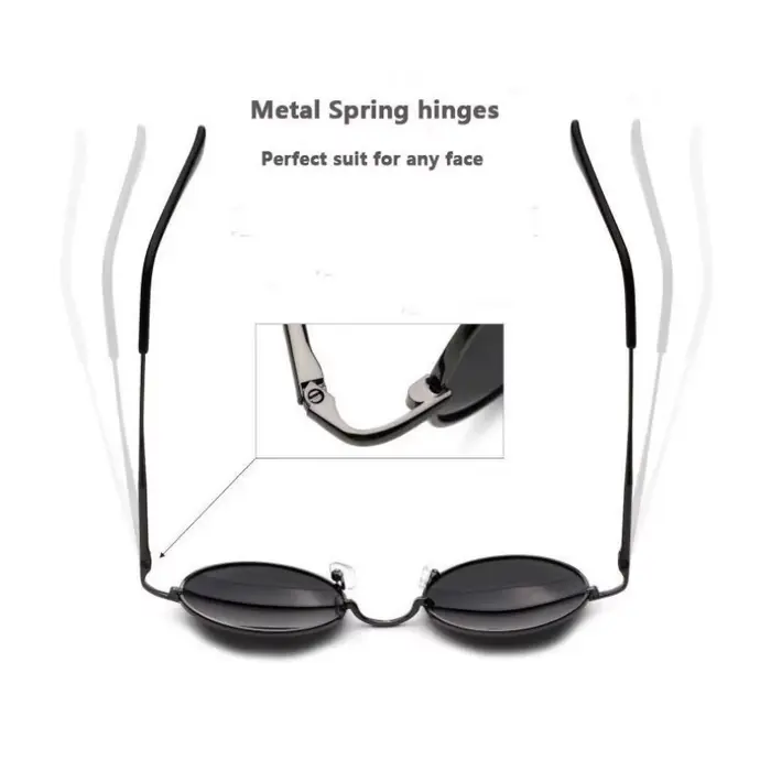 Nouvelles lunettes de soleil polarisées rondes classiques de marque