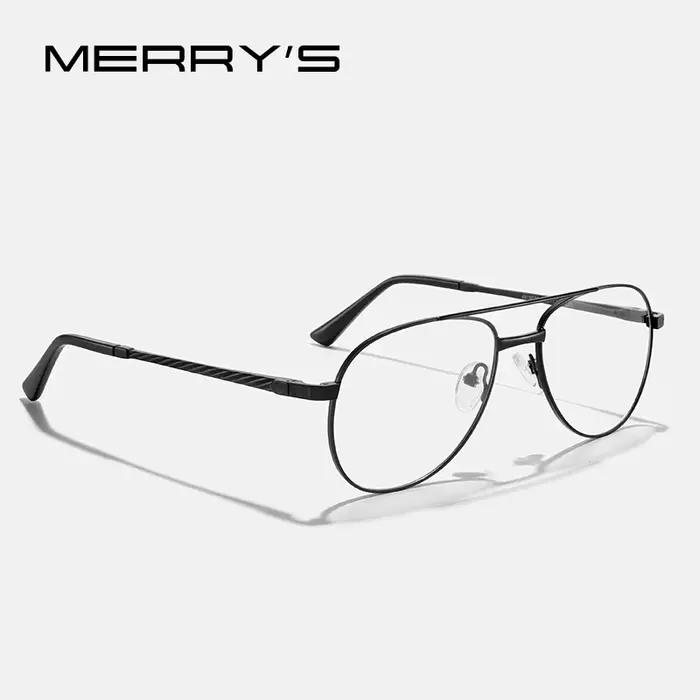 MERRYS DESIGN classique pilote lunettes montures pour hommes femmes en alliage de titane optique