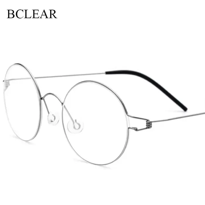BCELAR-Lunettes de Myopie Ultralégères à Monture Ronde pour Homme et Femme, Accessoire Coréen avec J