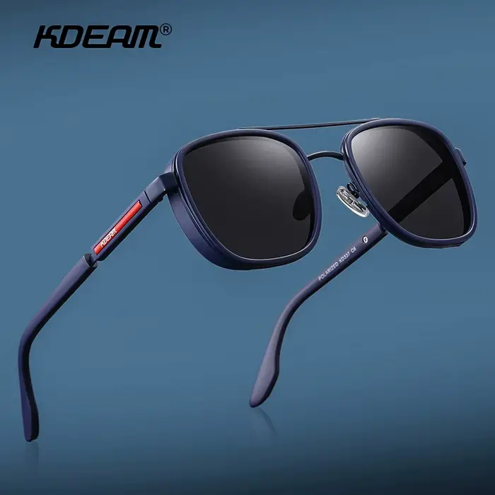 KDEAM lunettes de soleil polarisées à jante complète pour hommes fabriquées à partir de lunettes de 