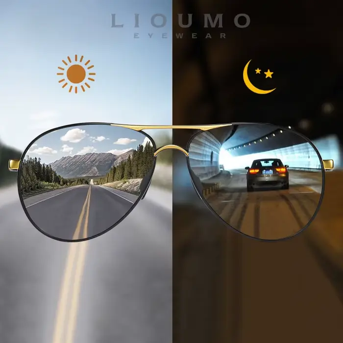 LIvissed MO Pilot-Lunettes de soleil polarisées photochromiques pour hommes et femmes, lunettes de c