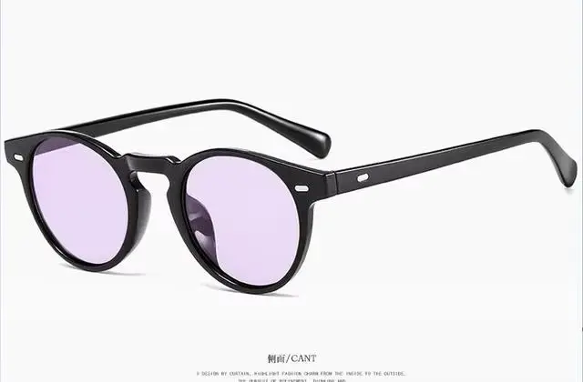 Petites lunettes de soleil rondes pour hommes et femmes, lunettes de marque vintage, lunettes de cré