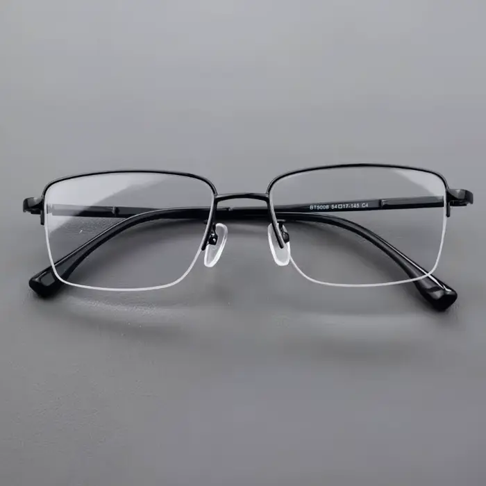 Monture de lunettes semi-cerclée en titane pour homme, ultra-légère, décontractée et simple, pour la