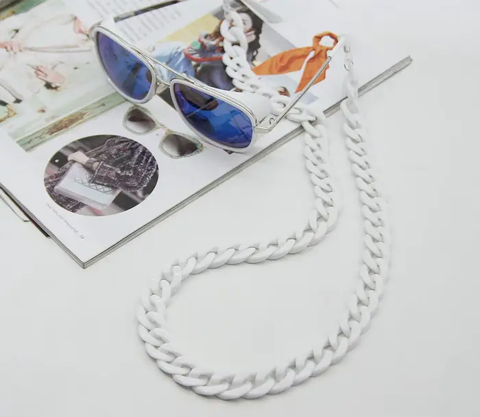FishSheep 2020 nouvelle couleur acrylique lunettes de soleil chaîne femmes chaînes de lunettes lunet