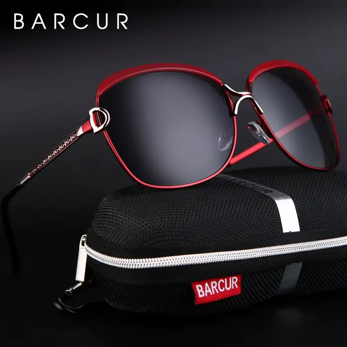 BARCUR polarisé dames lunettes de soleil femmes dégradé lentille ronde lunettes de soleil carré de l