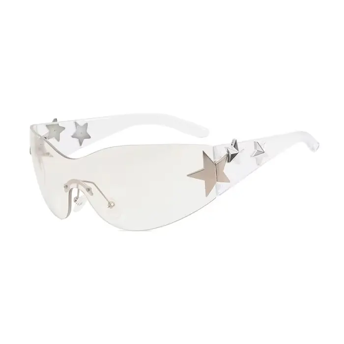 Lunettes de soleil à grande monture décorative pour hommes et femmes, Style Y2K, Cool, pour fête d'é