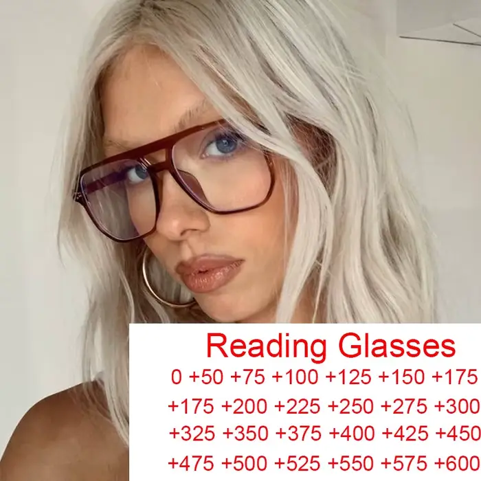 Lunettes de lecture carrées Anti-lumière bleue pour femmes