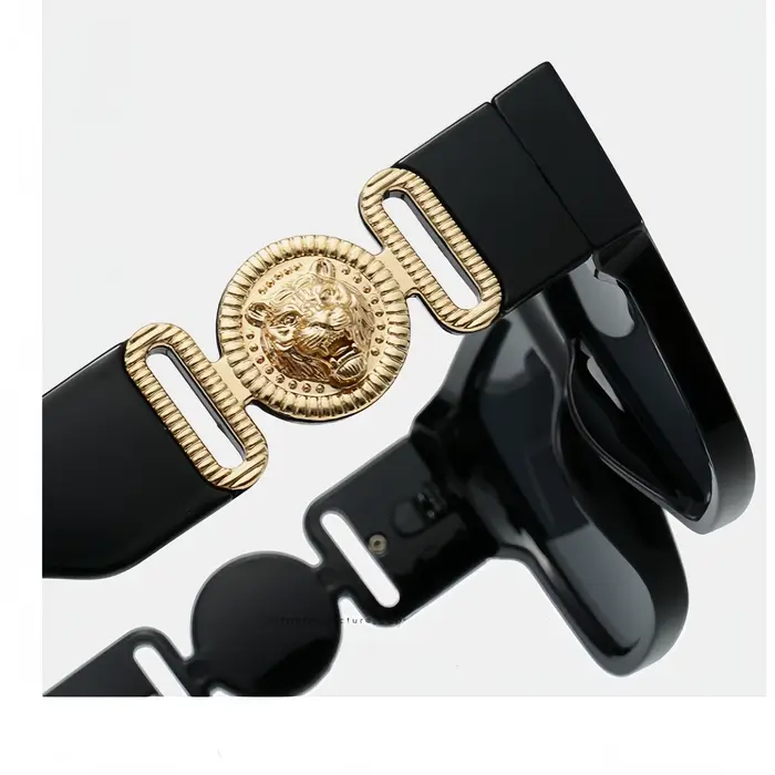 Lunettes de soleil tendance à monture carrée personnalisée avec tête de lion