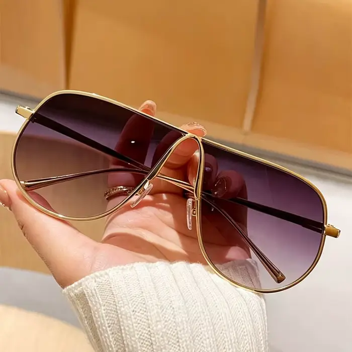 Lunettes de soleil unisexes de style aviateur avec verres dégradés de haute qualité, lunettes de sol