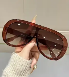 Lunettes de soleil intégrées à grande monture pour femmes, mode haut de gamme européenne et américai