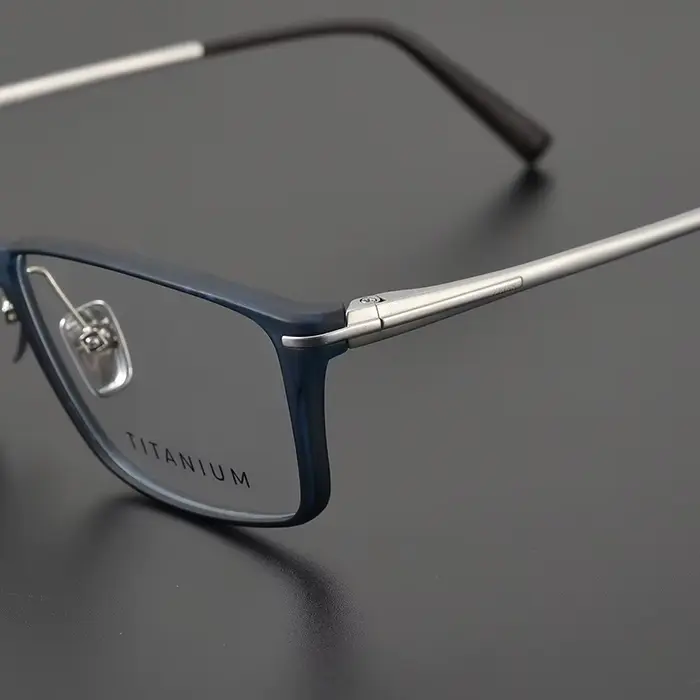 Monture de lunettes d'optique en titane pur TR90 pour hommes