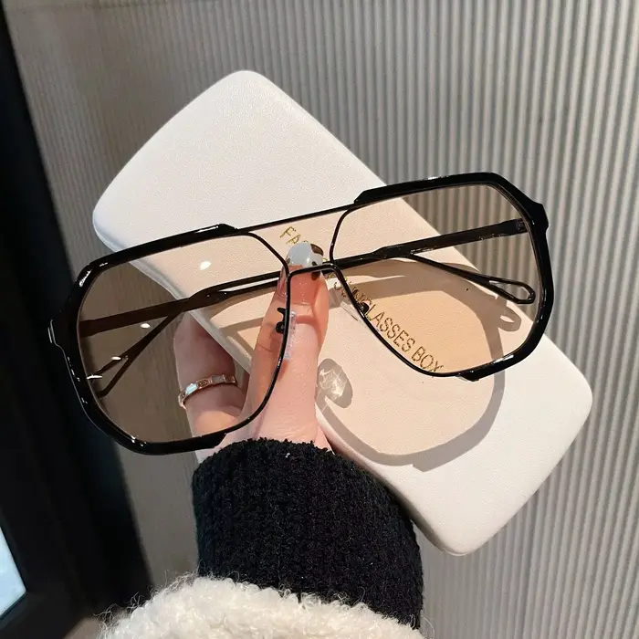 Lunettes de soleil surdimensionnées pour femmes et hommes, une pièce Unique, à la mode, UV400, Punk,