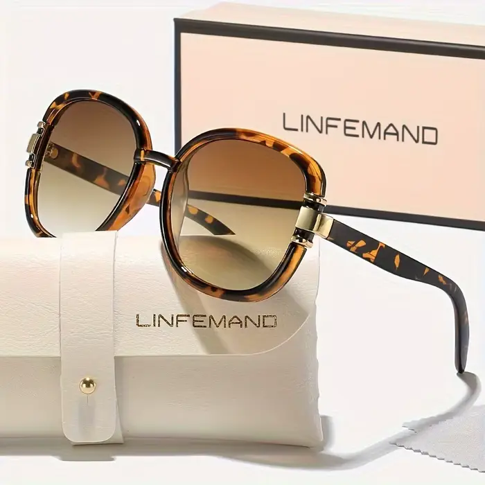 LINFEMAND Lunettes de soleil ovales surdimensionnées pour femmes, style élégant et intellectuel, cad