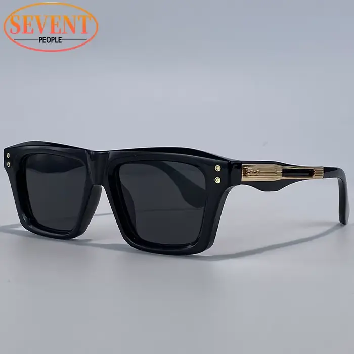 Lunettes de soleil carrées steampunk classiques pour hommes 2026 – Marque de luxe, mode, style punk,