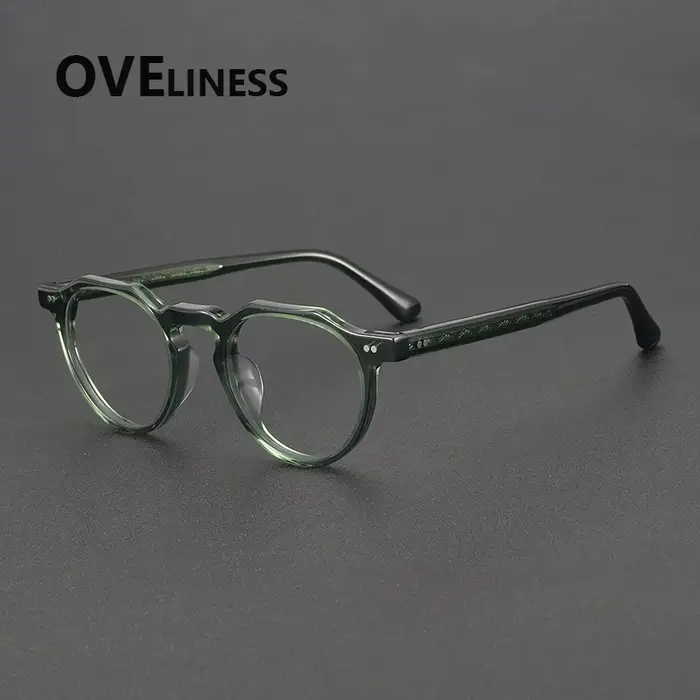 2026 Vintage rond acétate lunettes cadre pour hommes rétro lunettes montures femmes corée marque de 