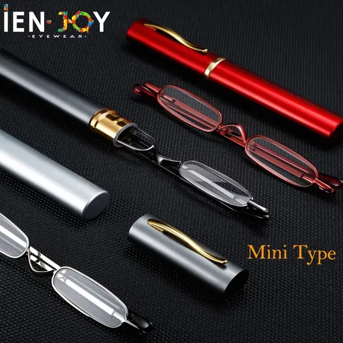 IENJOY petites lunettes de lecture avec boîtier en métal hommes femmes