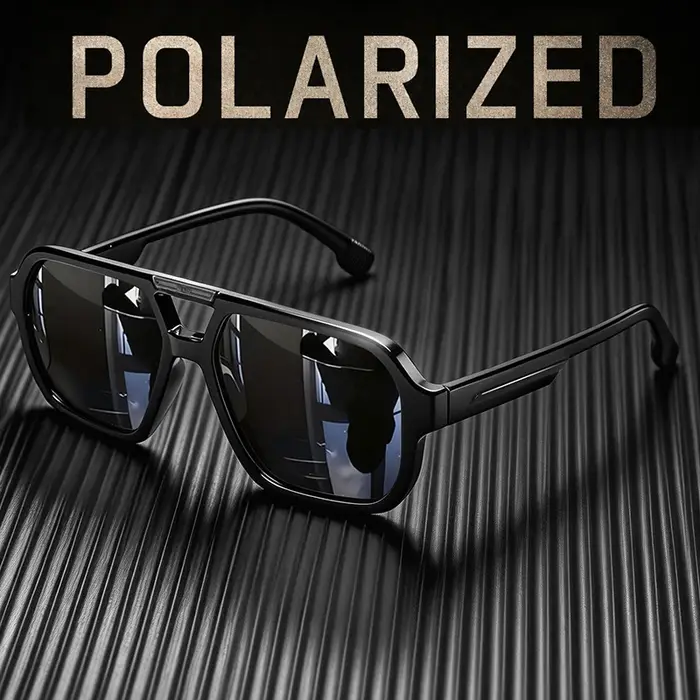 Lunettes de soleil polarisées aviateur homme femme 2026 rétro carrées double pont vintage UV400 conduite extérieur