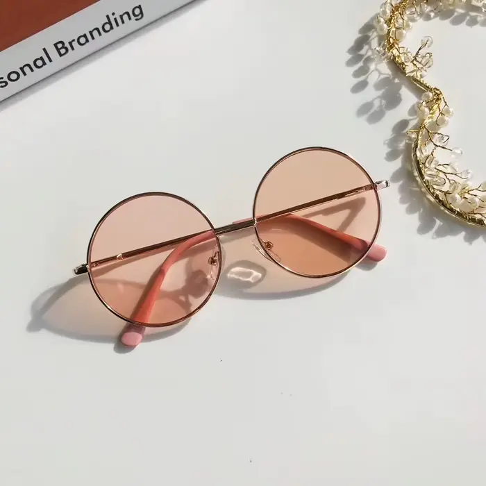 Lunettes de soleil à monture ronde en métal pour enfants de 2 à 8 ans, style britannique, nouvelle c