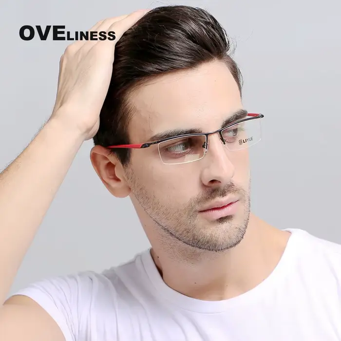 Lunettes optiques avec monture demi-métal pour homme