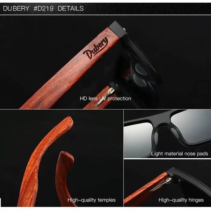 DUBERY lunettes De soleil en bois naturel hommes