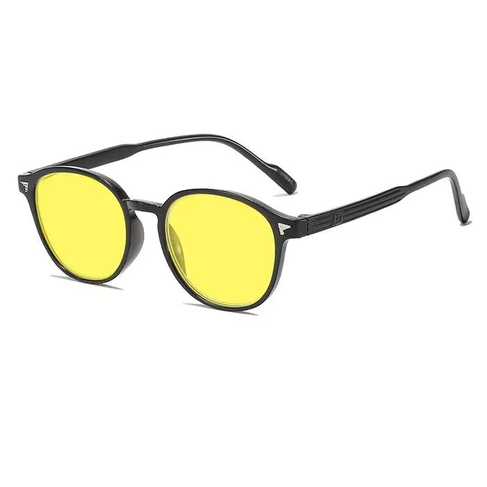 Lunettes de Vision nocturne à lentille jaune à monture ronde pour hommes et femmes, ultralégères, bl