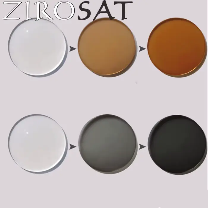 ZIROSAT gamme asphérique -6.00 ~ + 6.00 Max CLY -2.00 lentilles de prescription photochromiques gris