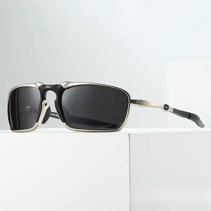 Lunettes de soleil polarisées Okley X-Metal Badman 2026, monture argentée en alliage métallique, pou